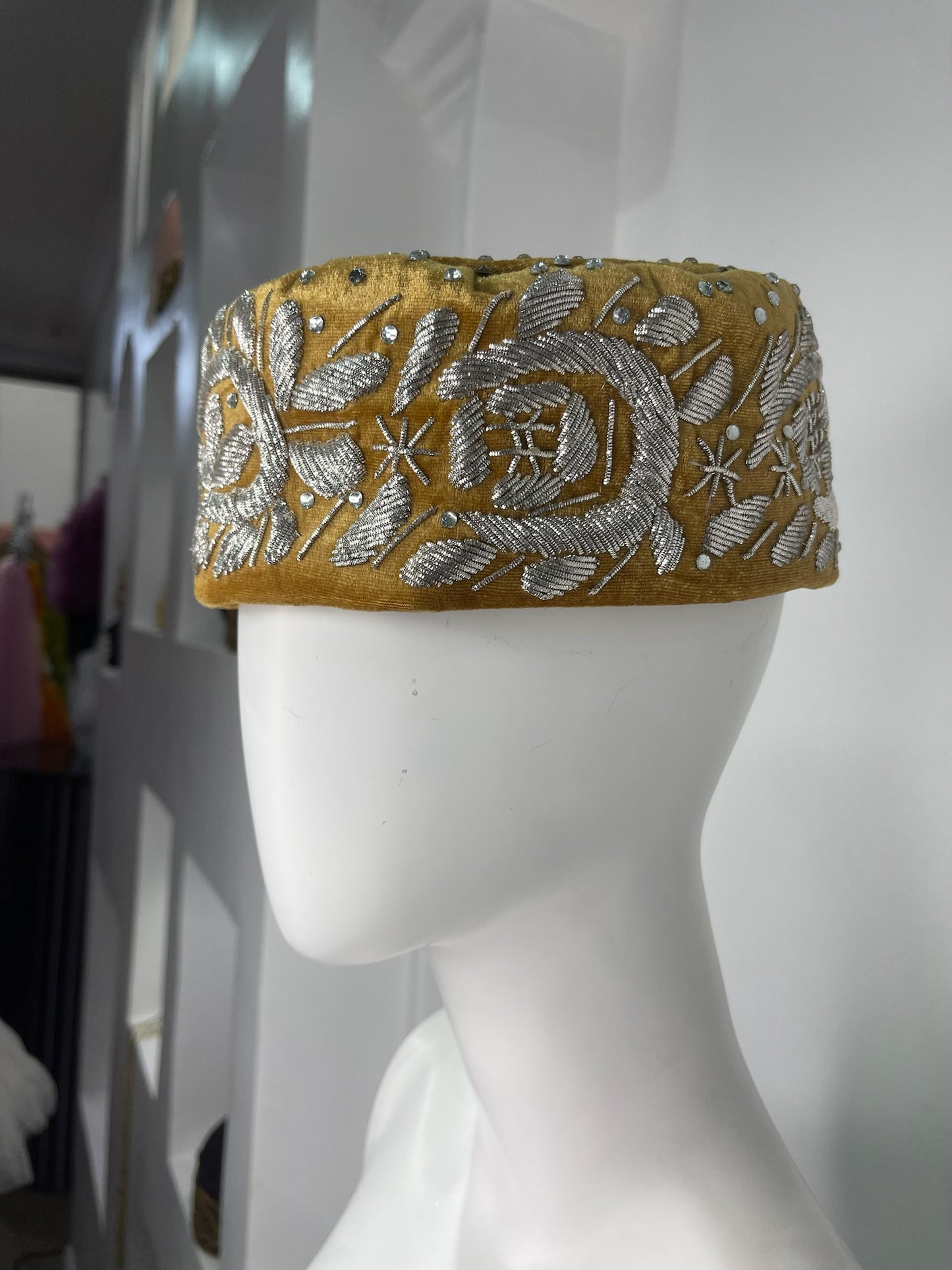 Obi Gold Velvet African Hat