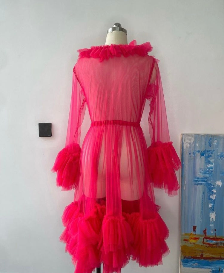Hot pink short robe