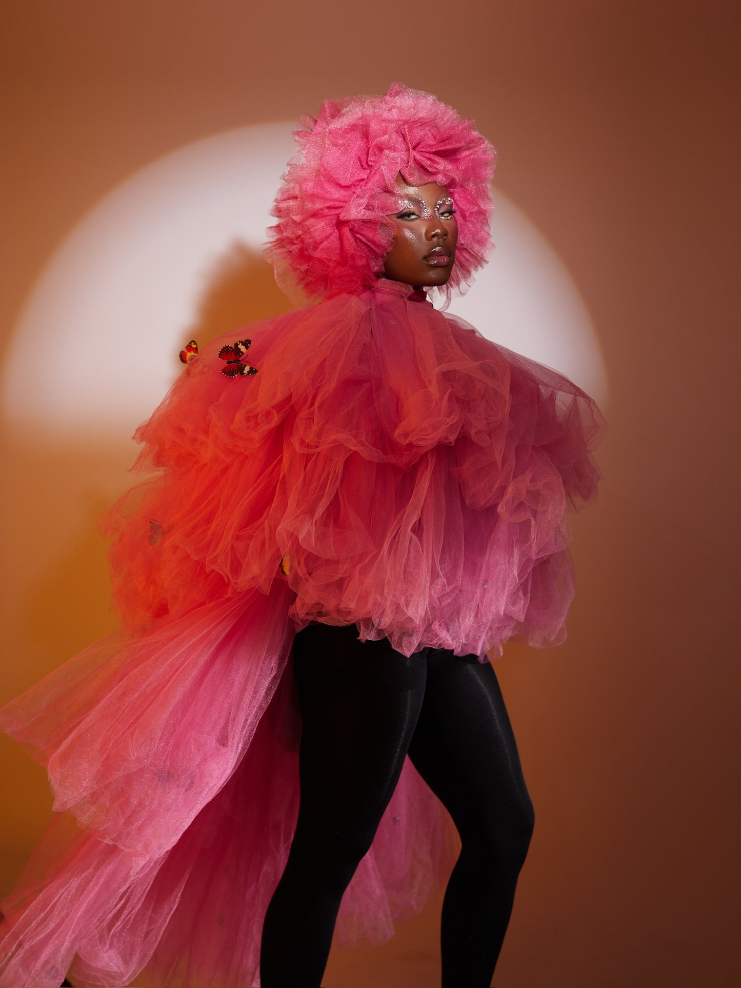 Pink Butterfly Skirt Gown