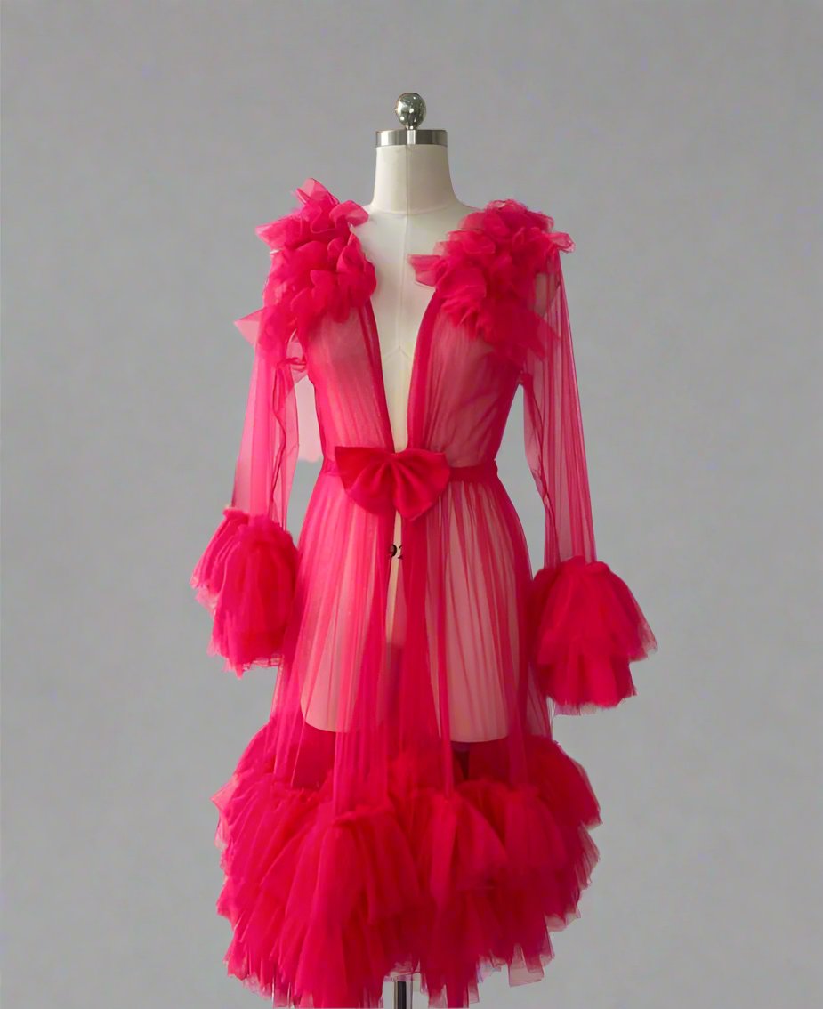 Hot pink short robe