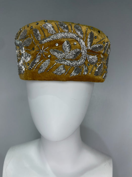 Obi Gold Velvet African Hat