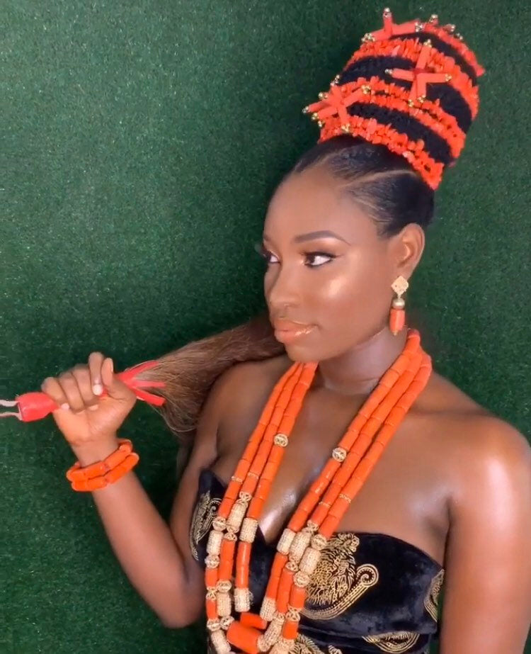 Isiagu African Igbo Bride Outfit - Dimaz