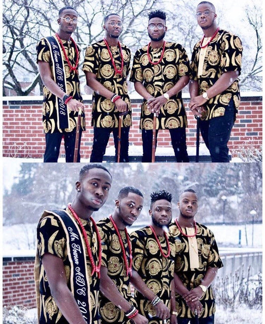 Isiagu men’s shirt with free jewelry(linking chain,necklace,bracelet) - Dimaz