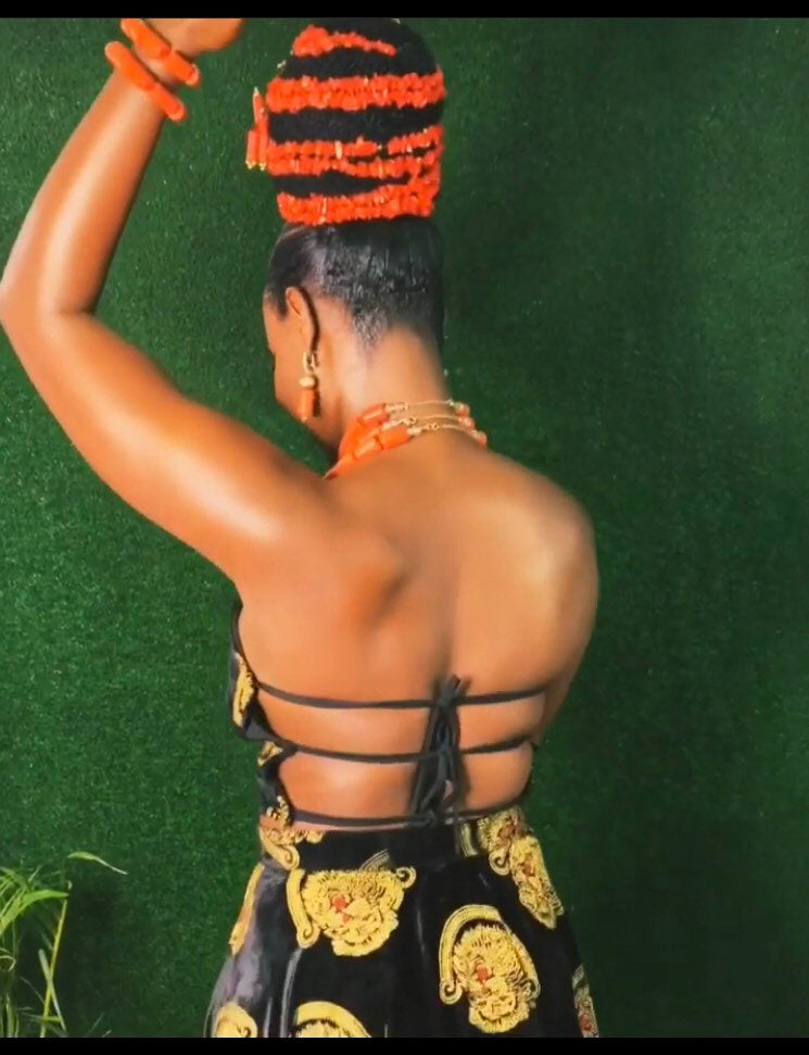 Isiagu African Igbo Bride Outfit - Dimaz