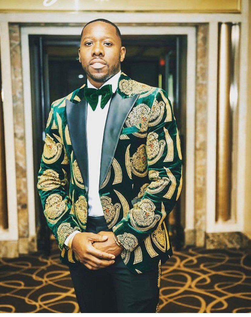 Wedding suit/ isiagu african men's suit and free matching bow tie - Dimaz