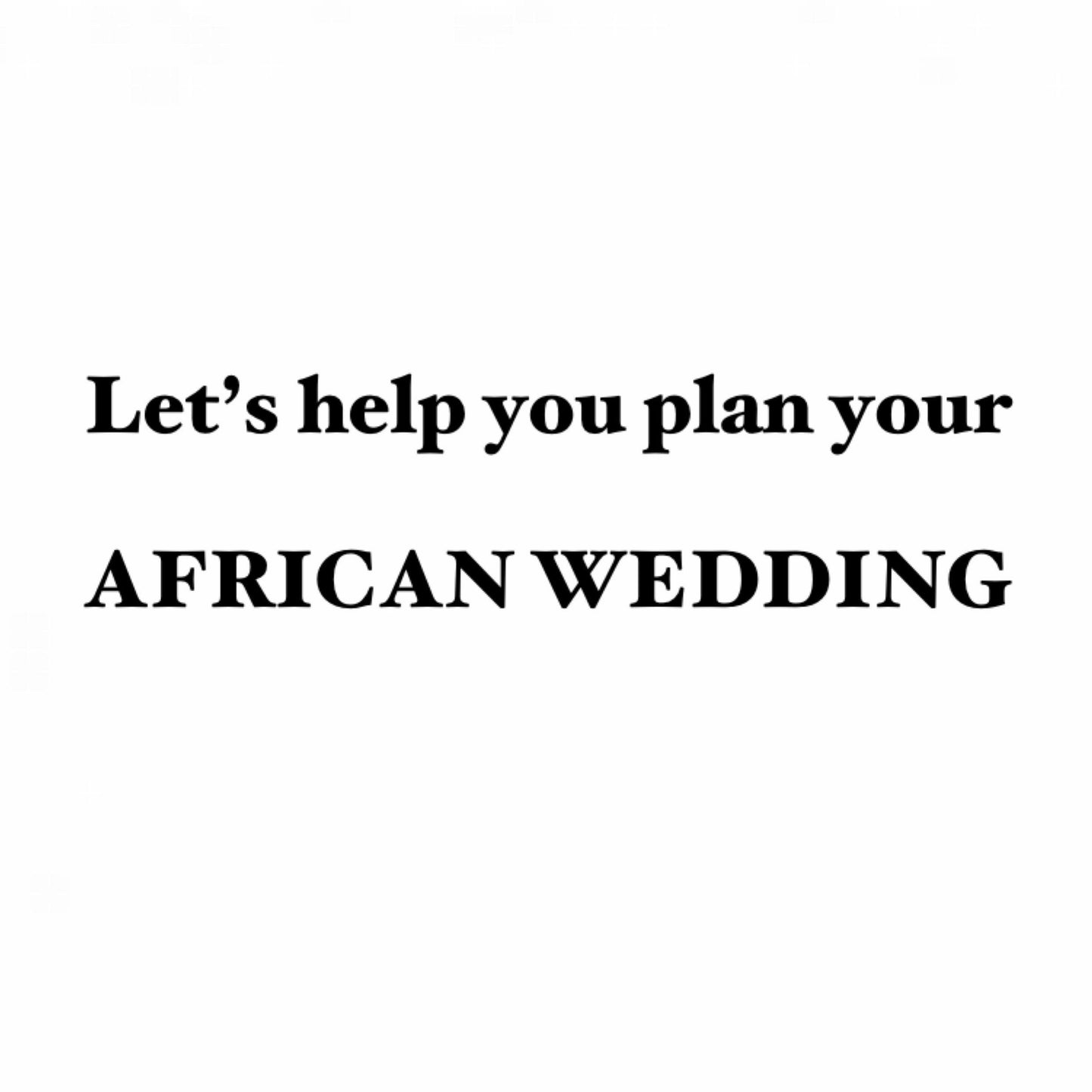 African wedding planning - Dimaz