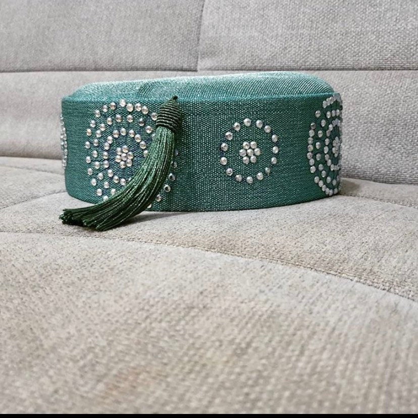 Embellished Asooke african hat for men - Dimaz