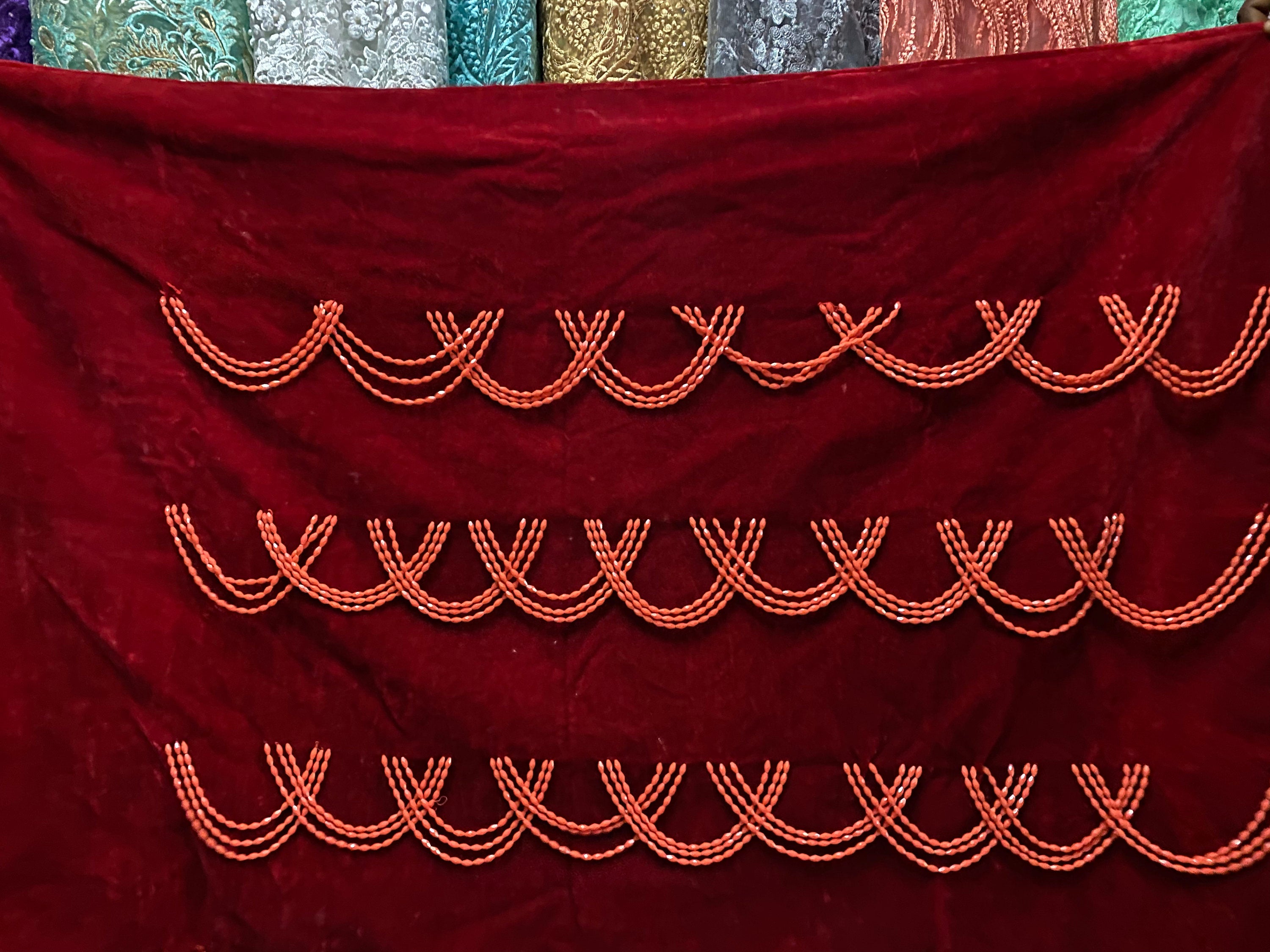 Edo traditional wrapper/ Benin fully beaded velvet african women’s costume - Dimaz